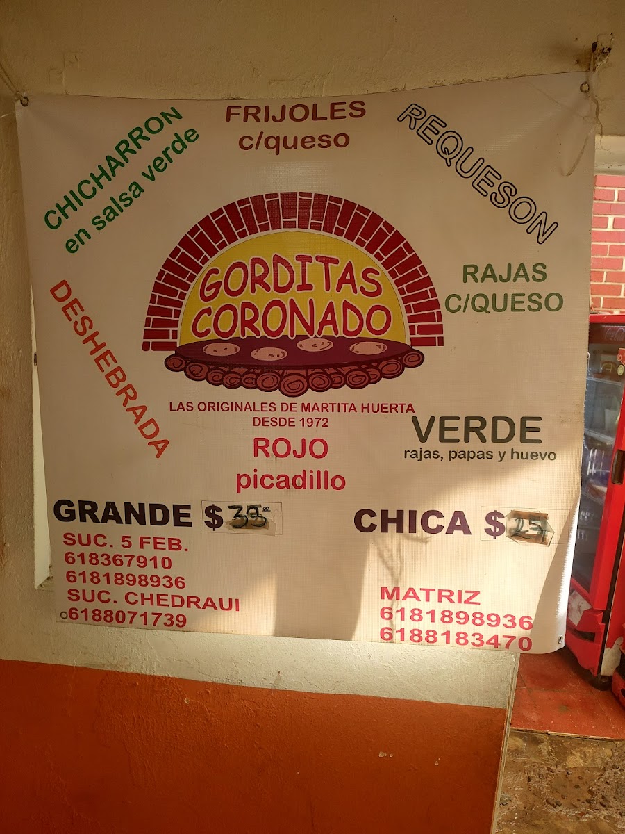 Gorditas Coronado Menu - Image 2